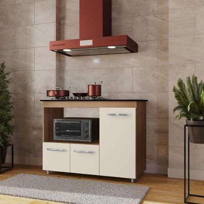 Balcão para Cooktop e Forno Savana 3 Portas MDP 114CM Off White Casah