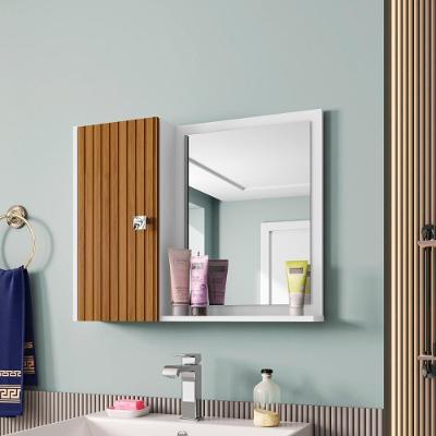 Espelheira Friburgo Ripada 56,8CM Aço Retangular Branco Casah