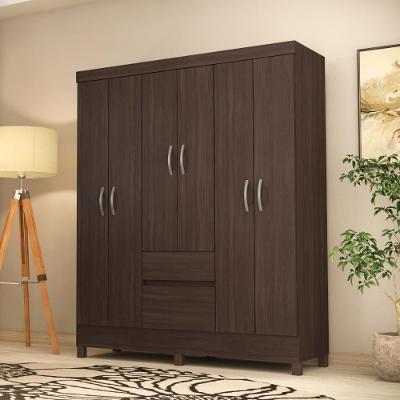 Guarda Roupa Casal Avila 6 Portas 2 Gavetas com Sapateira MDP Cafe Touch Casah