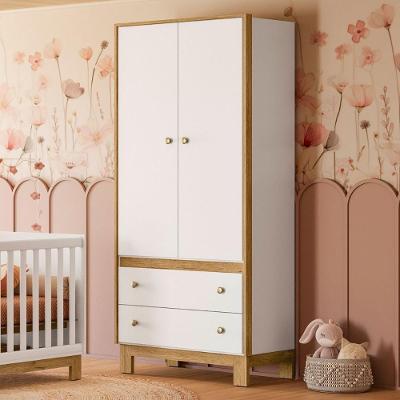 Guarda Roupa Solteiro 2 Portas de Bater 2 Gavetas MDF-MDP Branco Casah