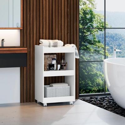 Carrinho Multiuso Michigan Prateleiras MDP 28cm Branco Casah