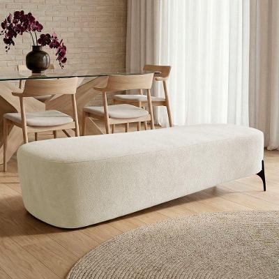 Puff Recamier Lavie Premium 140cm Bouclê Madeira Bege Desk Design