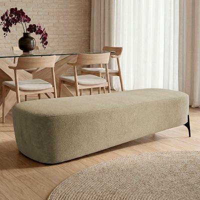 Puff Recamier Orgânico Lavie Premium Chenille Bouclê Pérola Desk Design