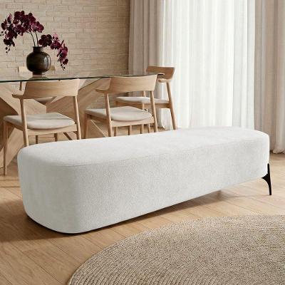 Puff Recamier Lavie Premium Bouclé Espuma Off White Desk Design