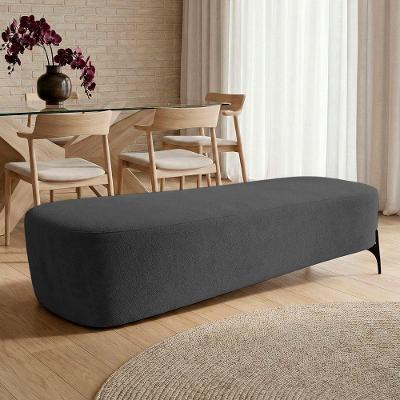 Puff Recamier Orgânico Lavie Premium Bouclê Cinza Escuro Desk Design