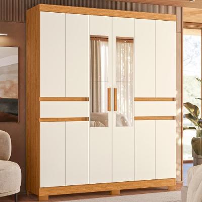Guarda Roupa Solteiro Cinamomo 10 Portas de Bater 2 Gavetas MDP Casah