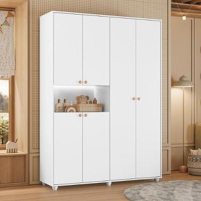 Guarda Roupa Casal 6 Portas de Bater 2 Gavetas MDP Branco Casah