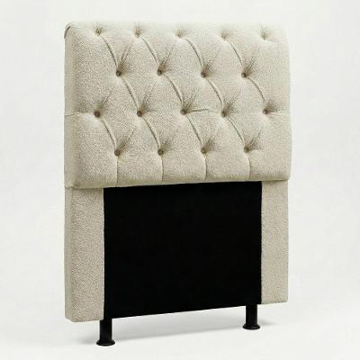 Cabeceira Solteiro Sarah 90cm no Box Estofada Bouclê Bege Desk Design