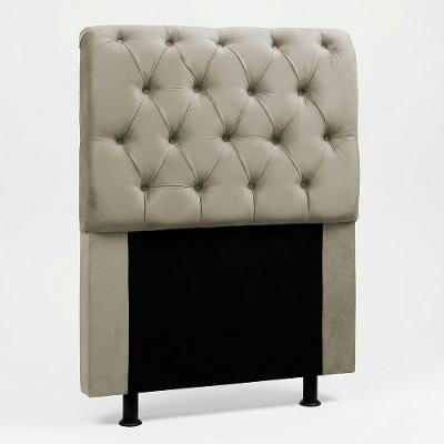Cabeceira Solteiro Sarah 90cm Frame Suede Bege no Box Desk Design