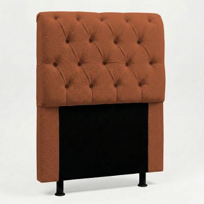 Cabeceira Solteiro Sarah 90cm no Box Suede Terracota Desk Design