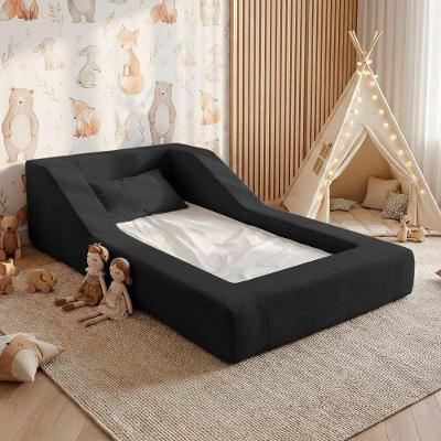 Cama Montessoriana Infantil Noah Espuma com Colchão Bouclê Preto Desk Design