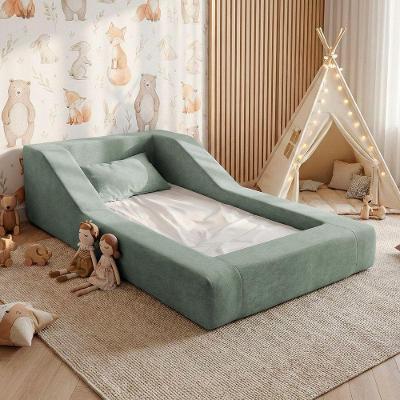 Cama Montessoriana Infantil Noah Espuma com Colchão Bouclê Verde Menta Desk Design