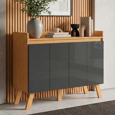 Aparador Buffet Cannes Moderno 4 Portas MDP 108CM Grafite Desk Design