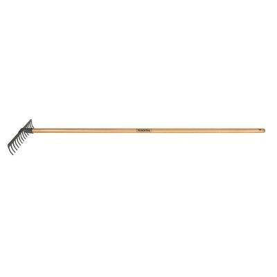 Ancinho Curvo Metálico 14 Dentes 145CM Jardim Cabo Madeira Envernizado Tramontina