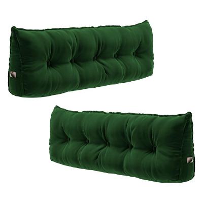 Kit 02 Almofadas Spot 160cm Apoio Lombar Porta Celular Veludo Verde Escuro Desk Design