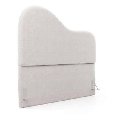 Cabeceira Orgânica Sea Casal no Box Madeira Maciça Suede Off White Desk Design