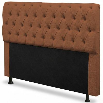 Cabeceira King Sarah 195cm no Box Madeira Maciça Suede Terracota Desk Design