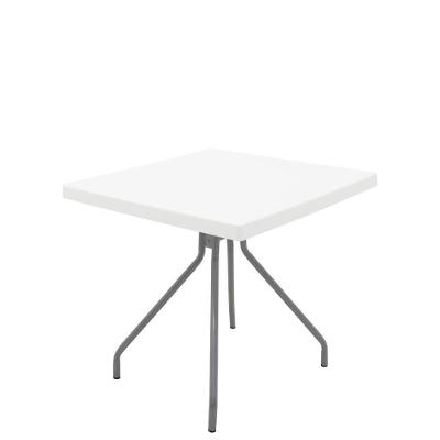 Mesa Geo Zeta Quadrada Summa Branco Pernas de Aço Tramontina