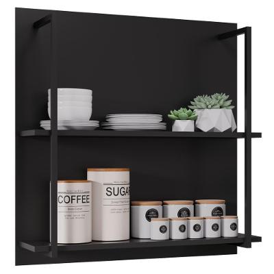 Prateleira Industrial Clara MDP 2 Prateleiras 70.5CM Preto Milani Movelaria