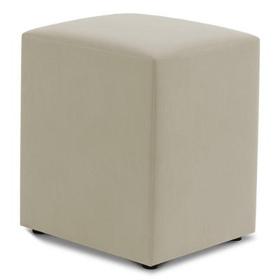 Puff Decorativo Quadrado Madeira Maciça Suede Bege 36x47cm Abmaza
