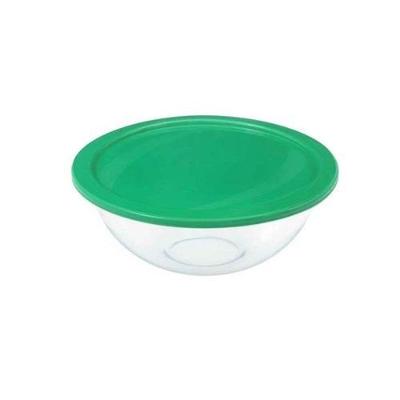 Tigela Plus com Tampa Plástica Preparo Vidro Temperado Cozinha 1,5L Marinex