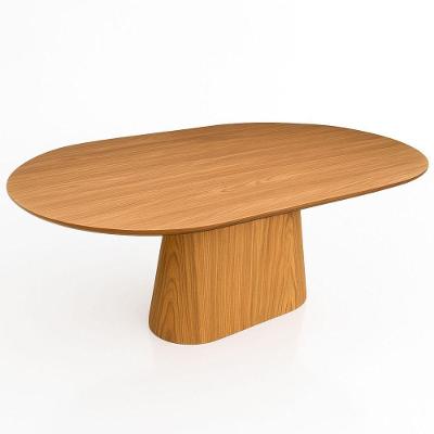 Mesa de Jantar Oblongo 10 Lugares Oval MDF 244x137cm Linn Design Decor
