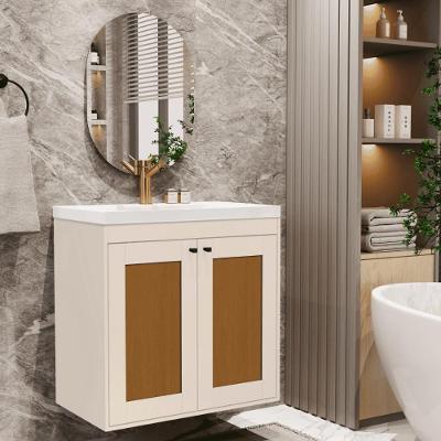 Kit Banheiro Efeso 1 Porta 1 Prateleira MDP 58CM Off White Casah