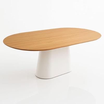 Mesa de Jantar Oblongo 6 Lugares Oval MDF 180x100CM Amadeirado Linn Design Decor