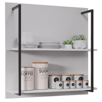 Prateleira Industrial Clara 2 Divisorias MDP 70,5cm Branco Milani Movelaria