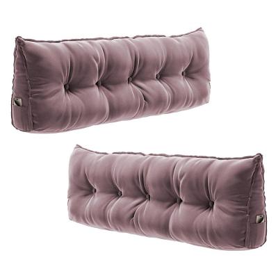 Kit 02 Almofadas Cabeceira Spot 160cm Porta Celular Veludo Rosa Abmaza