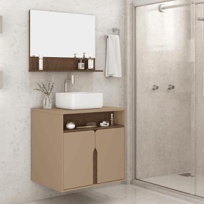 Kit Banheiro Nezha 2 Portas 2 Prateleiras MDP 60CM Fendi Casah