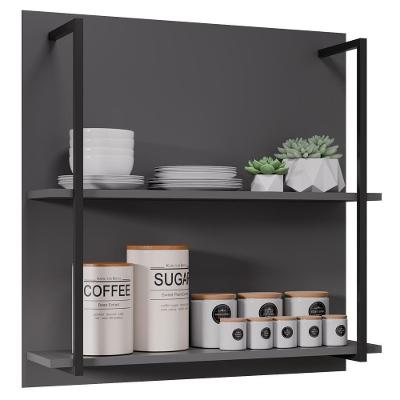 Prateleira Industrial Clara 2 Divisões MDP 15mm 70.5cm Grafite Milani