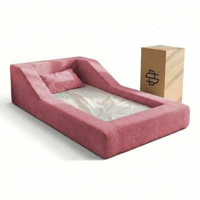 Cama Montessoriana Infantil Noah com Colchão Bouclê Rosa Abmaza