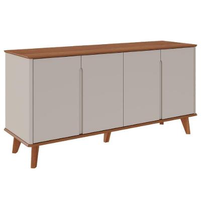 Buffet Balcão Serena 4 Portas 1 Prateleira MDF Off White Milani Movelaria