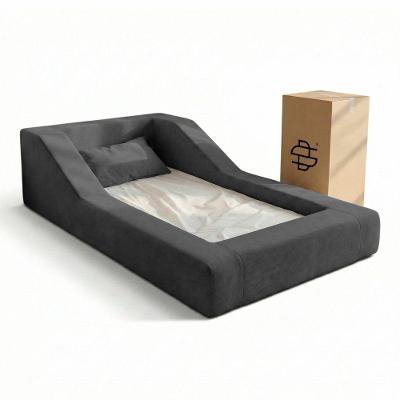 Cama Montessoriana Infantil Noah Espuma com Colchão Bouclê Cinza Abmaza