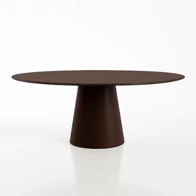 Mesa de Jantar Cone Oval 6 Lugares MDF 160x90CM Marrom Cacau Linn Design Decor