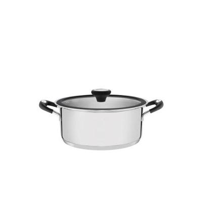 Caçarola Rasa Solar Silicone Aço Inox Fundo Triplo 20CM 2,9L Tramontina