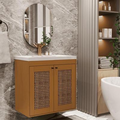 Kit Banheiro Efeso 1 Porta 1 Prateleira MDP 58CM Cedro Rattan Casah