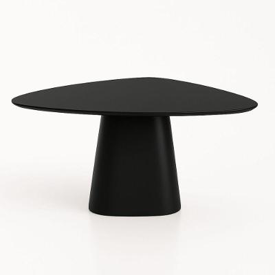 Mesa de Jantar Cone Orgânica 6 Lugares Redonda MDF Preta Trion