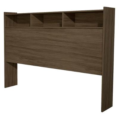 Cabeceira Casal Melissa 3 Nichos Painel MDF 145cm Café Milani Movelaria