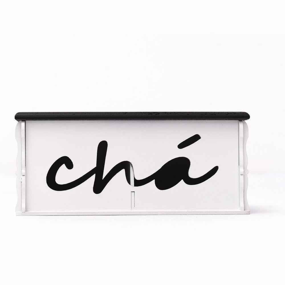 Caixa Para Chás 100% Mdf (18x13x08) Marrom Café/branco - 1