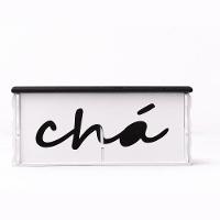 Caixa Para Chás 100% Mdf (18x13x08) Marrom Café/branco - 1