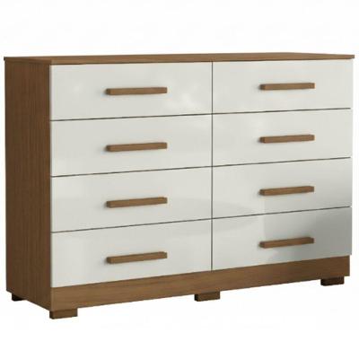 Cômoda Atacama 8 Gavetas MDP Puxador MDF Off White Modelo 2014148 Aramóveis