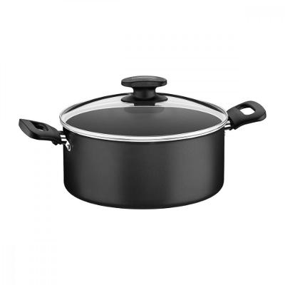 Caçarola Loreto Alumínio Antiaderente Starflon T1 Tampa Vidro 4,9L Grafite Tramontina