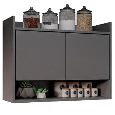 Armário Aéreo Cecilia 70,5CM 2 Portas MDF Giratória Grafite Milani Movelaria
