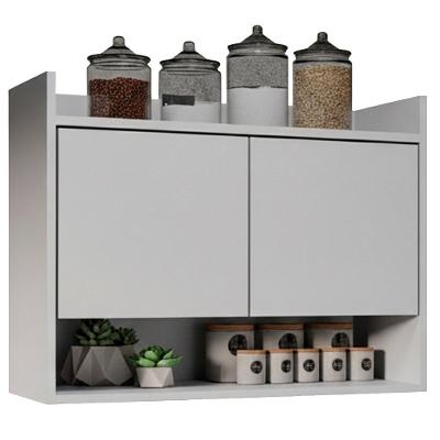 Armário Aéreo Cecilia 70,5CM 2 Portas MDP Giratória Branco Milani Movelaria