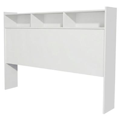 Cabeceira Casal Melissa 3 Nichos MDF 145cm Branco Milani Movelaria