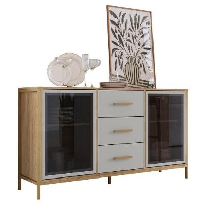 Balcão Buffet Duo P1068 MDP 2 Portas 2 Gavetas Oak Arenas 150CM Placa & Ponto