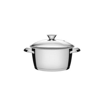 Caçarola Funda Allegra Aço Inox Fundo Triplo Tampa de Vidro 2,2L Tramontina