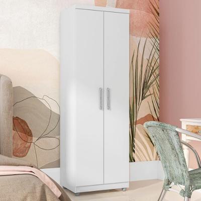 Armário Multiuso Albion 2 Portas 5 Prateleiras MDP 60CM Branco com Pés Fixos Casah